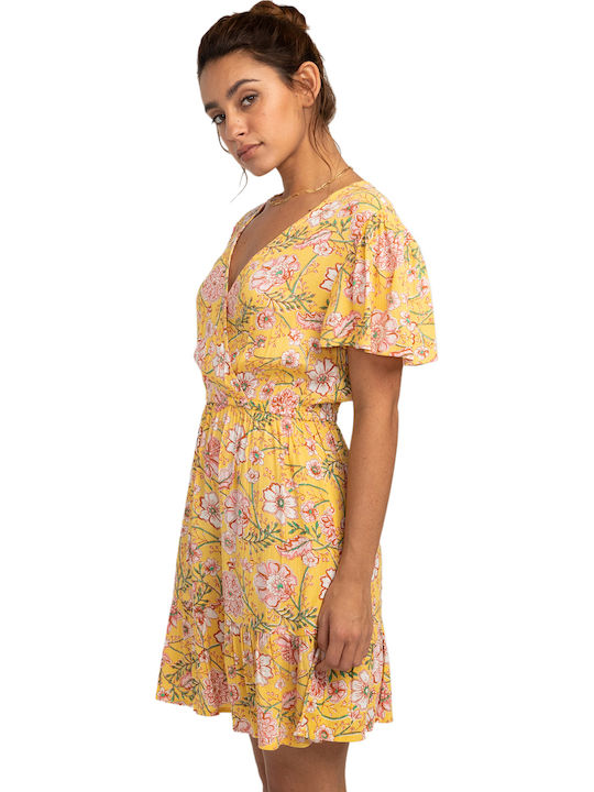 Spring Light Summer Mini Dress Wrap Golden Peach
