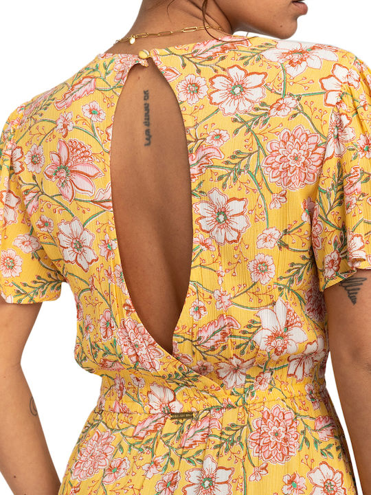 Spring Light Summer Mini Dress Wrap Golden Peach