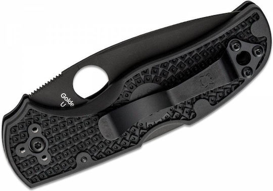 Spyderco Native Taschenmesser mit Verriegelungsmechanismus Schwarz in Hülle