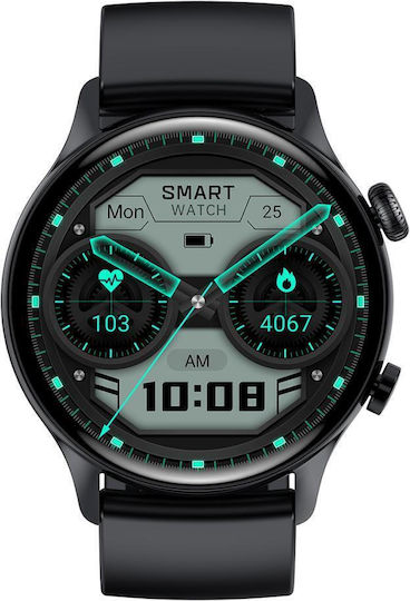 XO J4 Smartwatch με Παλμογράφο (Μαύρο)