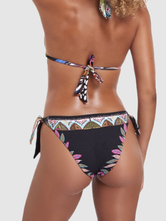 Crool Bikini Slip with Ties Black