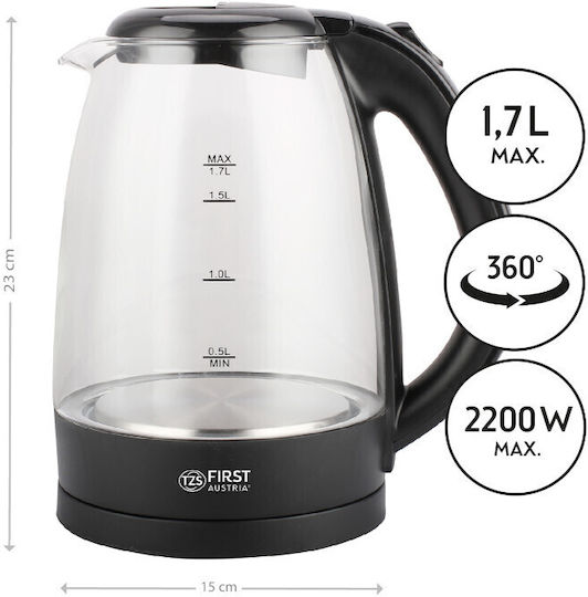 First Austria Kettle 1.7lt 2200W Black