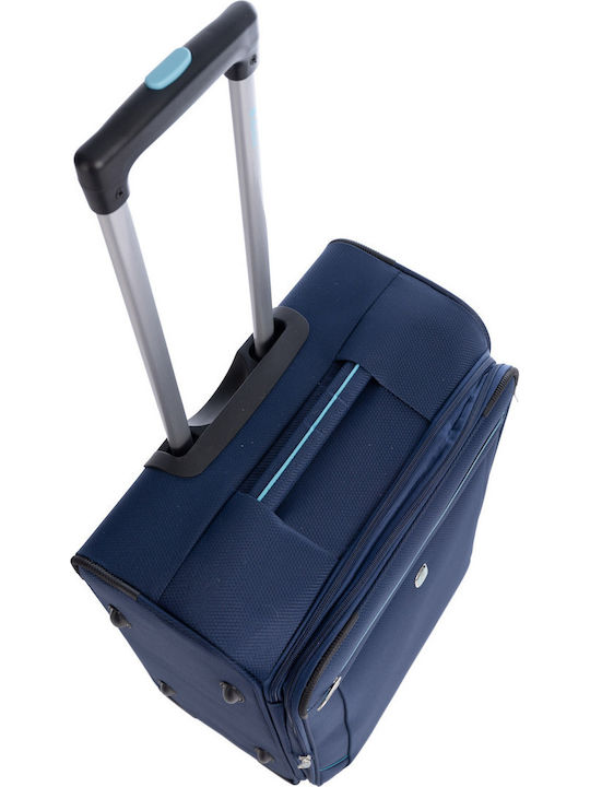 Dielle 300-60 Medium Travel Suitcase Fabric Blue with 4 Wheels Height 67cm