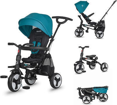 Smart Baby Bicicletă Triciclu pentru Copii cu Spațiu de Depozitare, Mâner Părintesc & Cort Coccolle Spectra pentru 1-3 ani Turcoaz 320012830