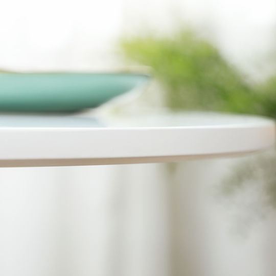 Round Table Bar Wooden with Metal Frame White 70x70x75cm