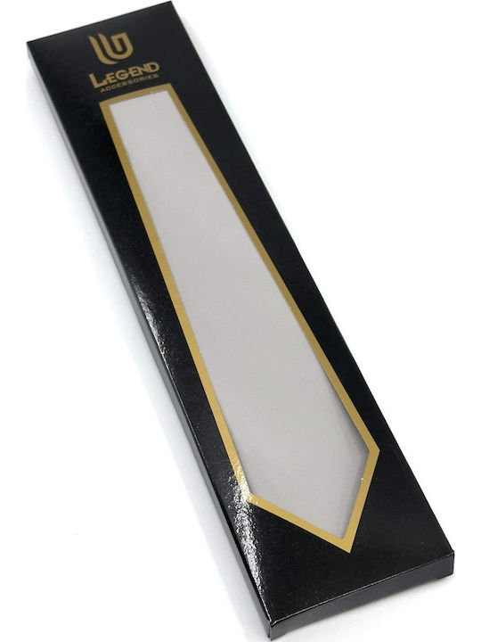 Legend Accessories Σετ Ανδρικής Γραβάτας Μονόχρωμη σε Γκρι Χρώμα