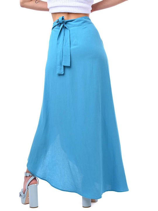 Moutaki Ψηλόμεση Maxi Φούστα σε Μπλε χρώμα