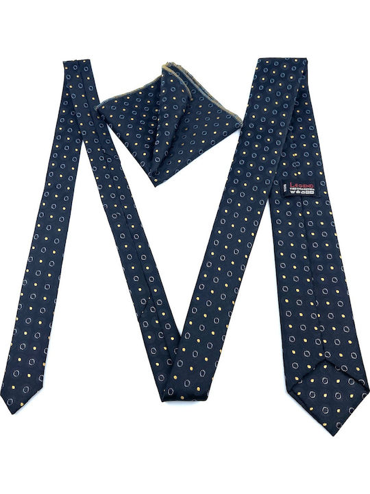 Legend Accessories Men's Tie Set Printed Navy Blue