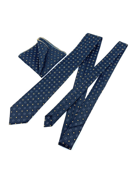 Legend Accessories Men's Tie Set Printed Navy Blue
