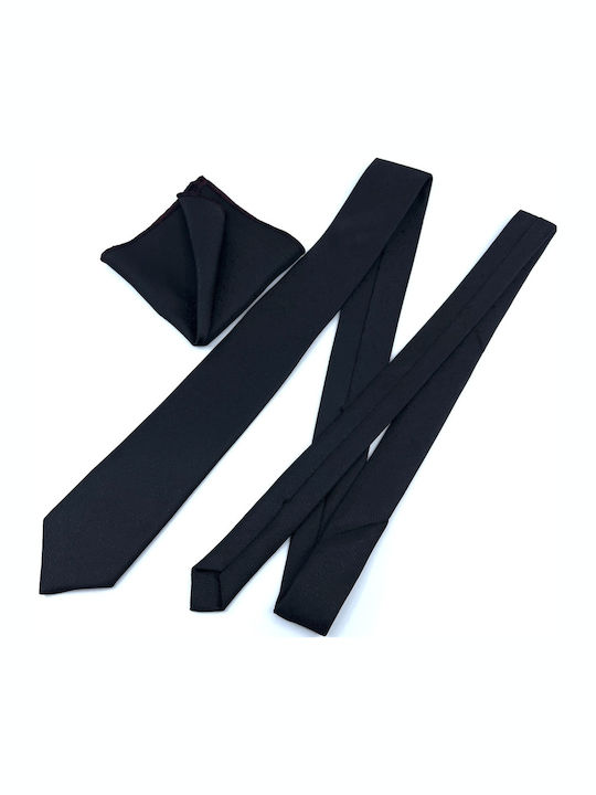 Legend Accessories Σετ Ανδρικής Γραβάτας Μονόχρωμη σε Μαύρο Χρώμα Legend Accessories Σετ Ανδρικής Γραβάτας Μονόχρωμη σε Μαύρο Χρώμα