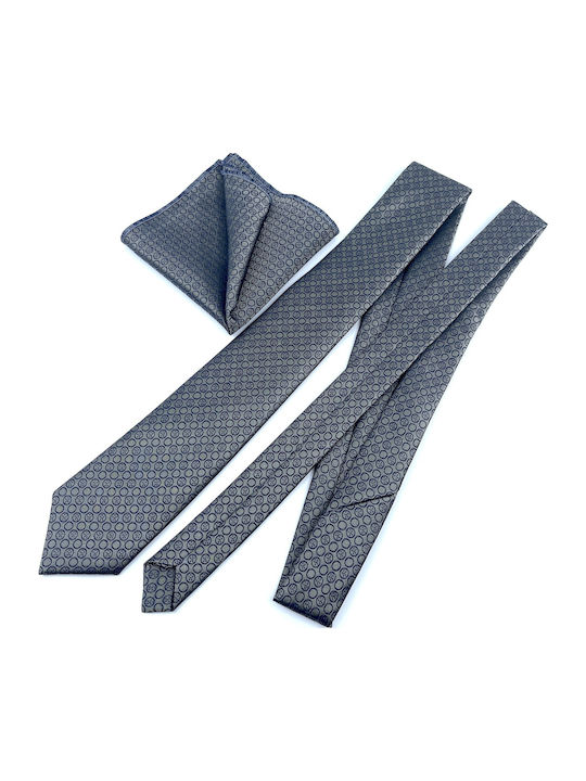 Legend Accessories Σετ Ανδρικής Γραβάτας με Σχέδια σε Γκρι Χρώμα Legend Accessories Σετ Ανδρικής Γραβάτας με Σχέδια σε Γκρι Χρώμα