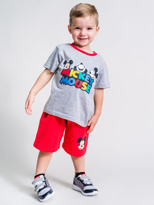 Παιδικό Σετ με Σορτς Καλοκαιρινό 2τμχ Γκρι Mickey Mouse
