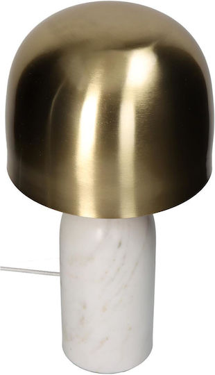 ArteLibre Metal Table Lamp with Gold Shade and White Base