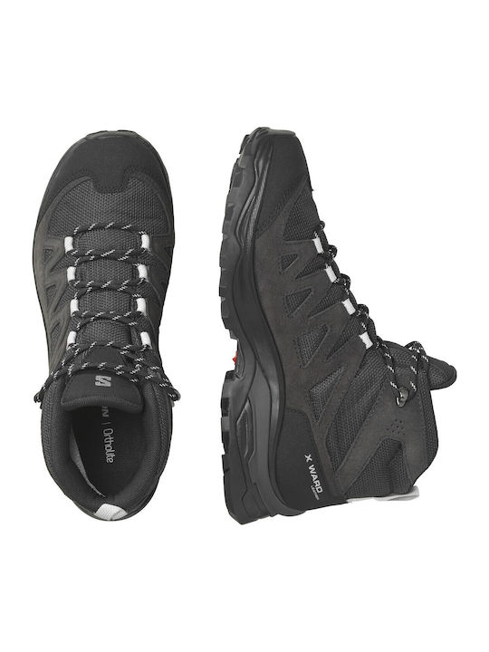 Salomon X Ward Mid GTX Women's Hiking Waterproof Boots With Gore-Tex Membrane Ebony Phantom Black