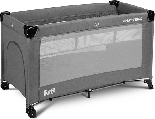 Caretero Esti Кошара за игра 2 Нива с Матрак Сив 126x65см