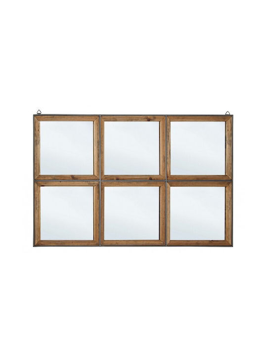 Bizzotto Wall Mirror with Brown Wooden Frame 52.5x92.5cm 1pcs