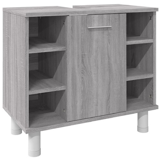 vidaXL Blat fără Lavoar cu Oglindă L60xW32xH53.5cm & Dulap Sonoma