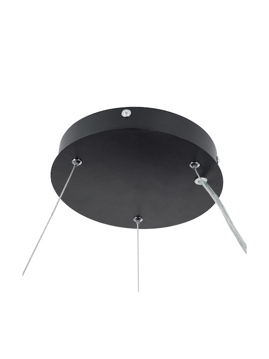GloboStar Burton 61200-S Mount Ceiling Light 40cm Black with Integrated LED and Remote Control