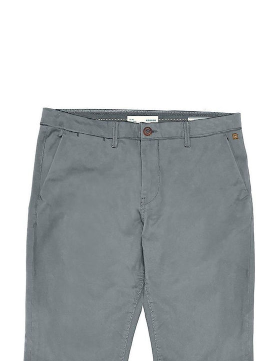 Rebase Men's Trousers Chino Elastic in Regular Fit Gray