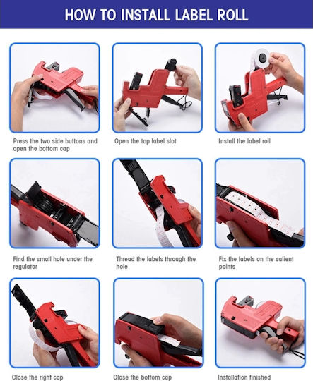 Duodeli MX-5500 Mechanischer Etikettendrucker 1 Zeile Rotes