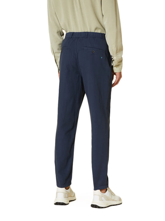 Scotch & Soda Men's Trousers in Tapered Line Navy Blue