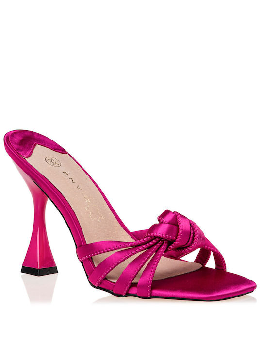 Envie Shoes Damen Sandalen mit Dünn hohem Absatz in Fuchsie Farbe