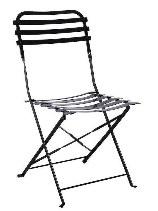 Zappeion Chair Metallic Black 1pcs 45x50x85cm.