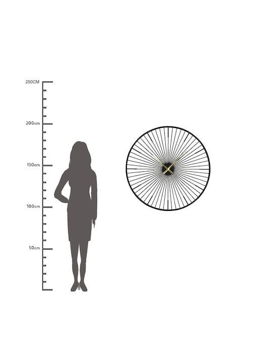 ArteLibre Ceas de Perete Metalic Negru Ø100cm
