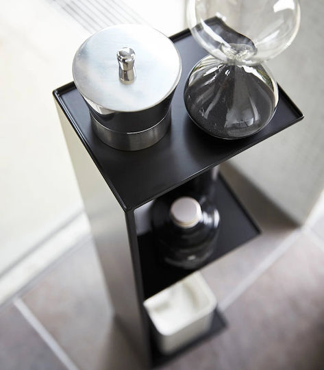 Yamazaki Floor Bathroom Shelf Metallic 17x13x70cm Black