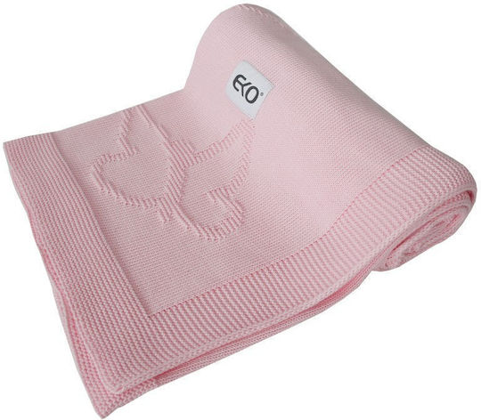 Ekokids Κουβέρτα Αγκαλιάς & Λίκνου Pink Butterfly 100x80εκ.
