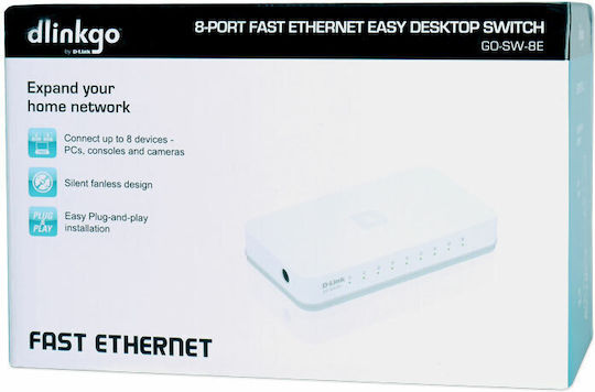D-Link GO-SW-8E Unmanaged L2 Switch με 8 Θύρες Ethernet