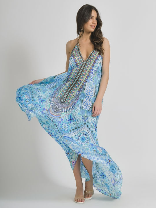 Ble Resort Collection Summer Maxi Dress for Wedding / Baptism Turquoise