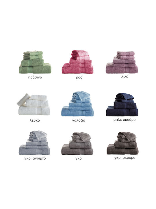 Charalambidis Textiles Bath Towel Set 3pcs Blue Weight 500gr/m²