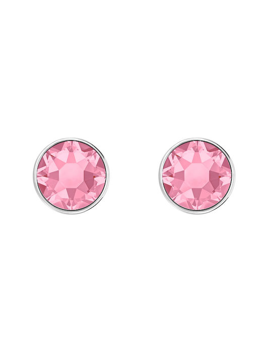 Voila Single stone earrings Pink made of Silver 925 Silver platinum plated 7mm