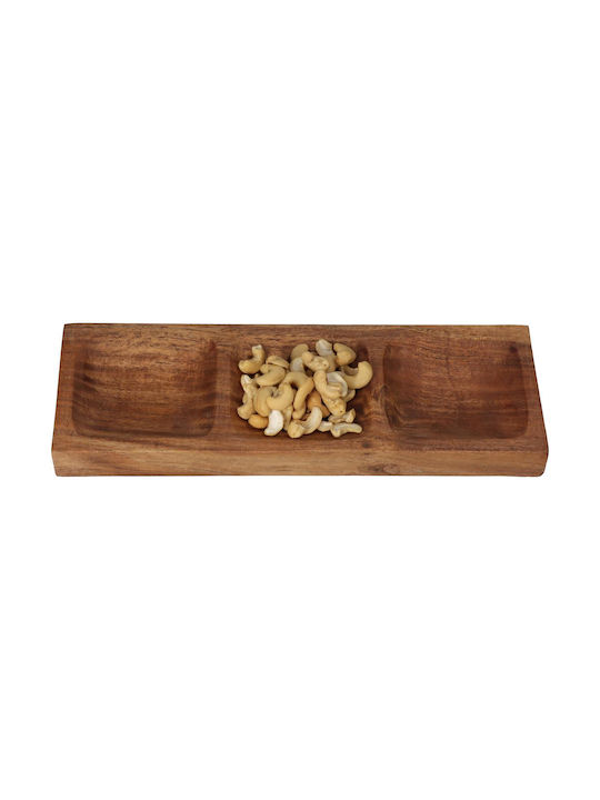 ArteLibre Decorative Bowl Wooden Brown 31x10.5x2.8cm