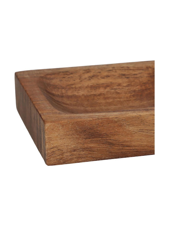 ArteLibre Decorative Bowl Wooden Brown 31x10.5x2.8cm