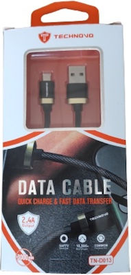 Technovo Quick Charge & Fast Data Transfer USB 2.0 Cable USB-C male - Black 1m (TN-D003)