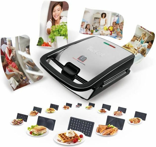 Tefal SW853D12 S7153817 Mașină de făcut clătite cu 2 locuri în formă dreptunghiulară 700W