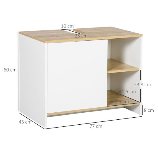 Kleankin Countertop without Sink L77xW45xH60cm White