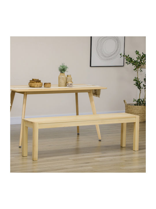 Dining Room Bench with Wooden Surface Brown 150x33x45cm