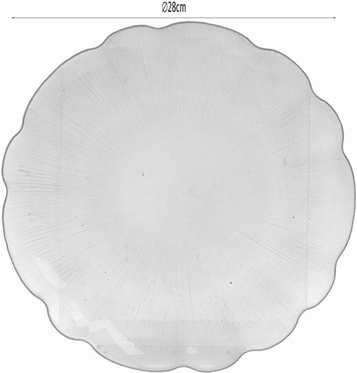 Click Plate Shallow Glass Blue with Diameter 28cm