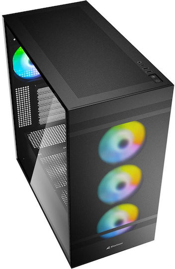 Sharkoon Rebel C50 RGB Gaming Midi Tower Computer Case with Side Window Black