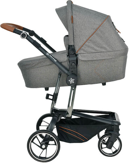 Bebe Stars Torro Adjustable 3 in 1 Baby Stroller Suitable for Newborn Gray 10.6kg