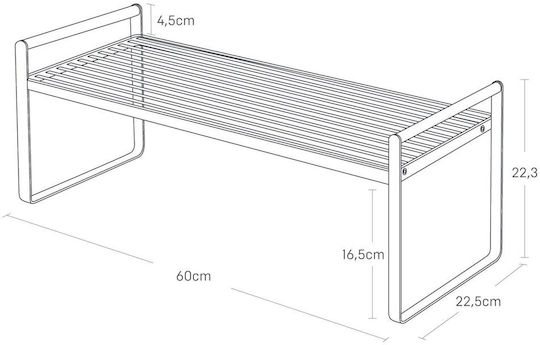 Yamazaki Настолна Дървена Стойка 60x22.5x22см Бяла