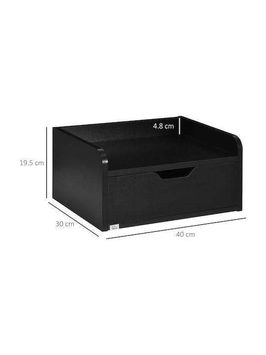Wooden Black Bedside Tables 2 Pieces 40x30x19.5cm