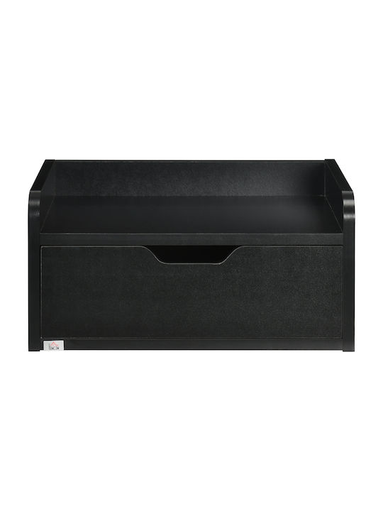 Wooden Black Bedside Tables 2 Pieces 40x30x19.5cm