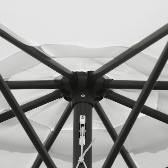 Round Metal White Parasol Φ3xH2.45m