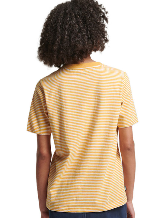 Superdry Women's T-shirt Striped Yellow