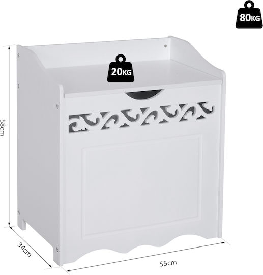 Επιδαπέδιο Ντουλάπι Λευκό 55x34x58εκ.