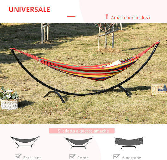 Outsunny Βάση Αιώρας Μεταλλική Μαύρη 300x90x100cm